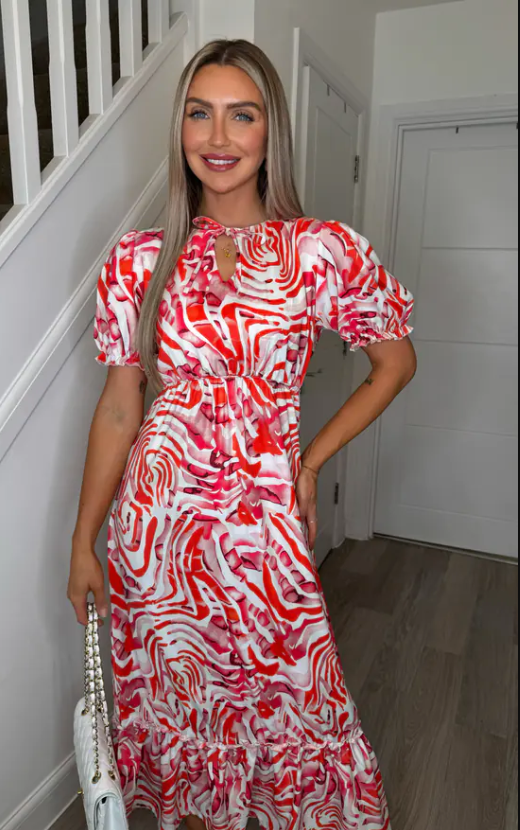 Camila Abstract Floral Keyhole Maxi