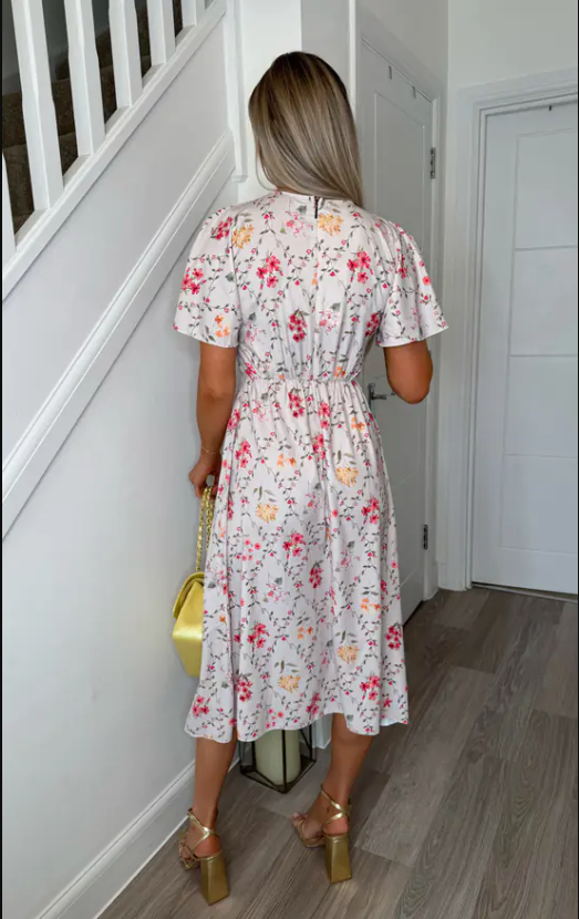 Rhea Seasonal Marie Floral V-Neck Skater Dress