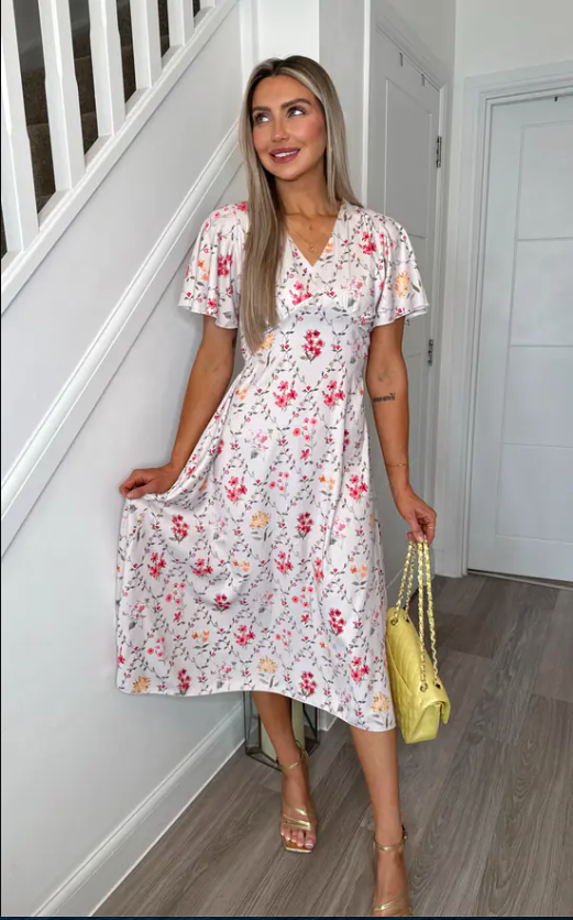 Rhea Seasonal Marie Floral V-Neck Skater Dress