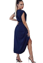 Navy Madison Belted Wrap Dress