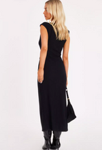 Black Cap Sleeve Midaxi Dress | 1