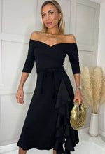 Black Charlie Ruffle Dress|2