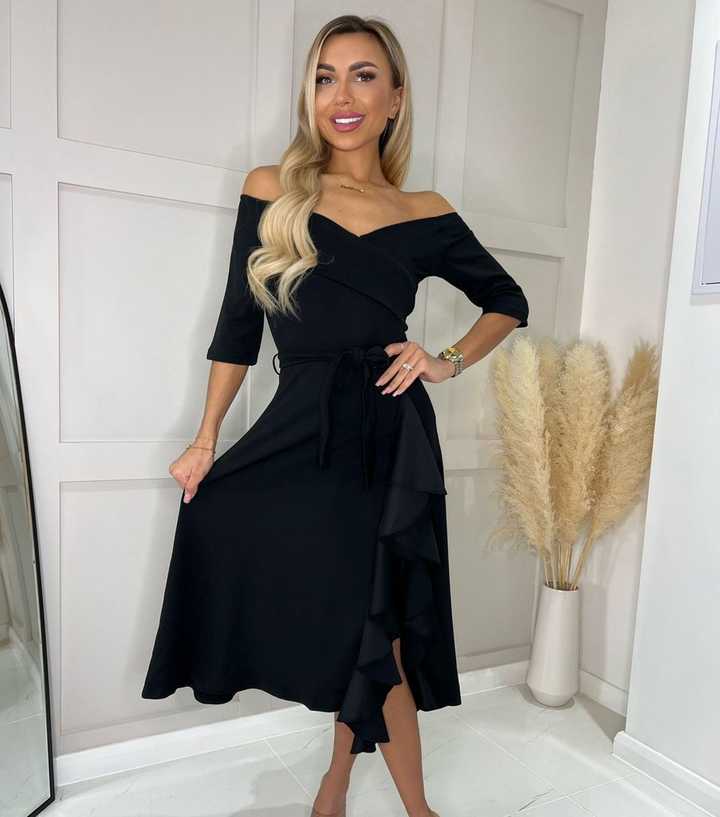 Black Charlie Ruffle Dress