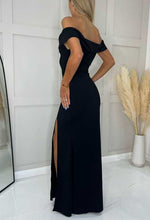 Black Cher Bardot Slit Maxi1