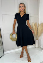 Black V Neck Skater Dress