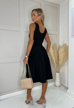 Black Pleated Skater Dress