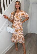 Genesis Yellow Floral Wrap Belted Dress