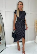 Madison Black Polka Dot Wrap Dress | 1