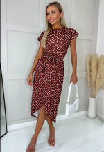 Madison Rust Polka Dot Wrap Dress | 1