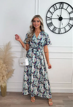 Makayla Blue Tropical Floral Maxi | 1