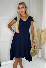Nindy Navy Midi Dress