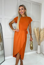 Oragne Madison Wrap Dress|2