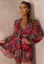 Pink Leopard Print Brenda Knot Front Skater Mini Dress | 1