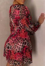 Pink Leopard Print Brenda Knot Front Skater Mini Dress | 2