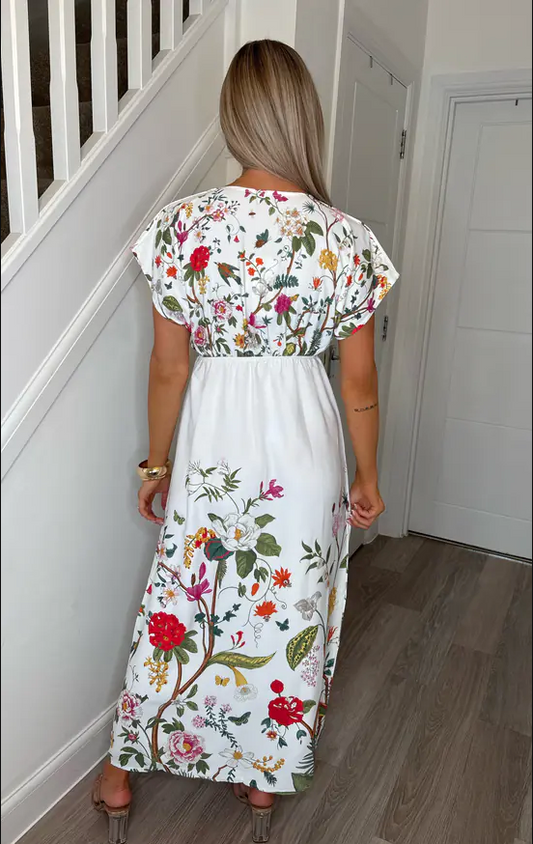 Rebecca Fleur Floral Keyhole Maxi Dress | 1