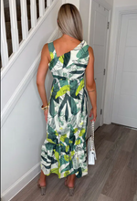 Florine Off-Shoulder Alaska Floral High Low Frill Hem Midi Dress