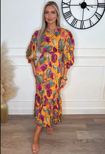 Sarah Amazon Tropical Collarless Maxi Dress