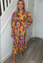 Sarah Amazon Tropical Collarless Maxi Dress