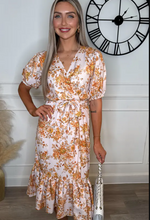 Genesis Yellow Floral Wrap Belted Dress