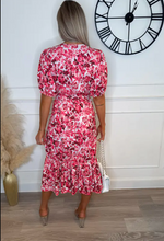 Genesis Red Floral Wrap Belted Dress