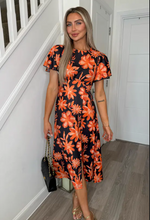 Kinsley Black Maigold Floral Slit Dress