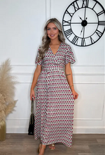 Makayla Red & Neutral Maxi