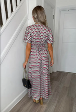 Makayla Red & Neutral Maxi