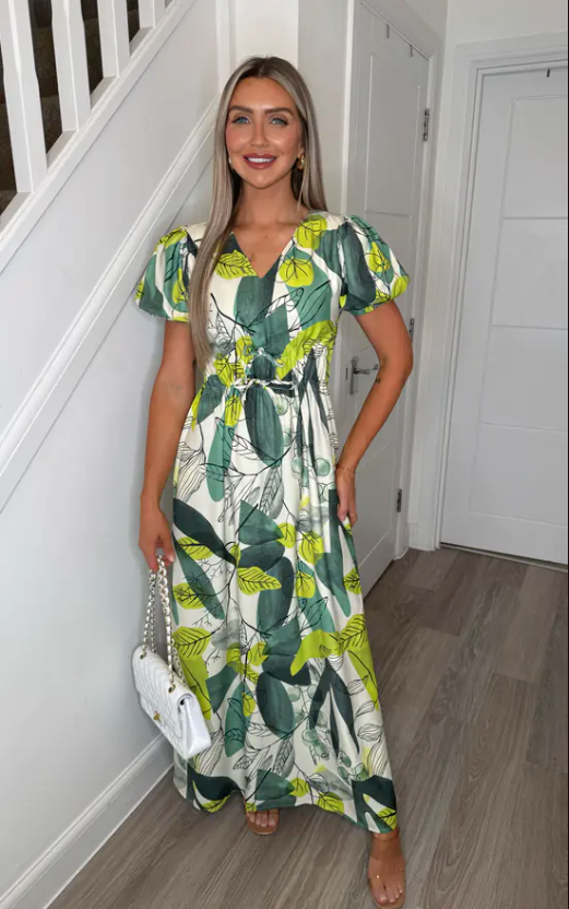 Vienna Alaska Floral V-Neck Maxi Dress | 1