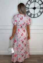 Vienna Pink Floral V-Neck Maxi Dress | 2